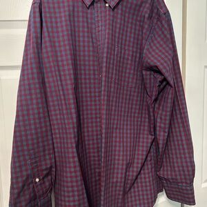 Sonoma Men's Casual Checkered Shirt - Burgundy and Teal